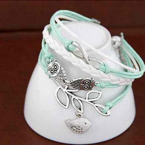 Multilayer Weave Combination Owl Bracelet