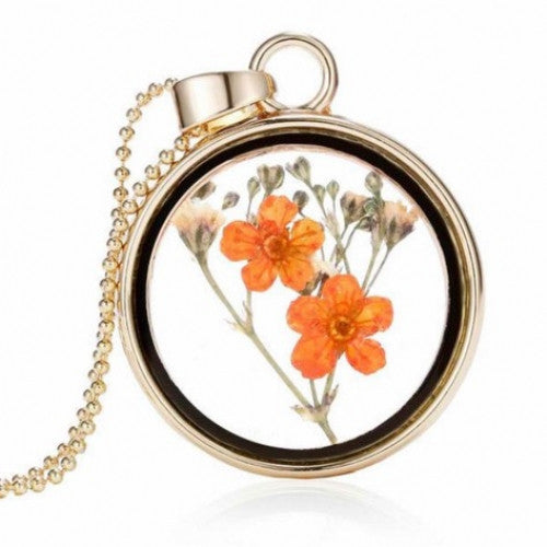 Round Flower Floating Plant Pendant