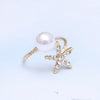 Starfish & Imitation Pearl Ring