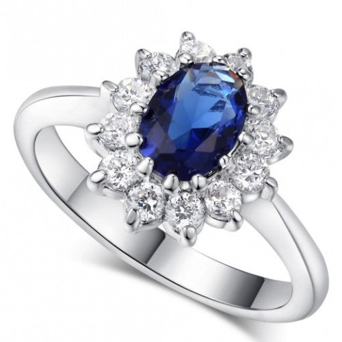 Princess Gem Sapphire Crystal Ring